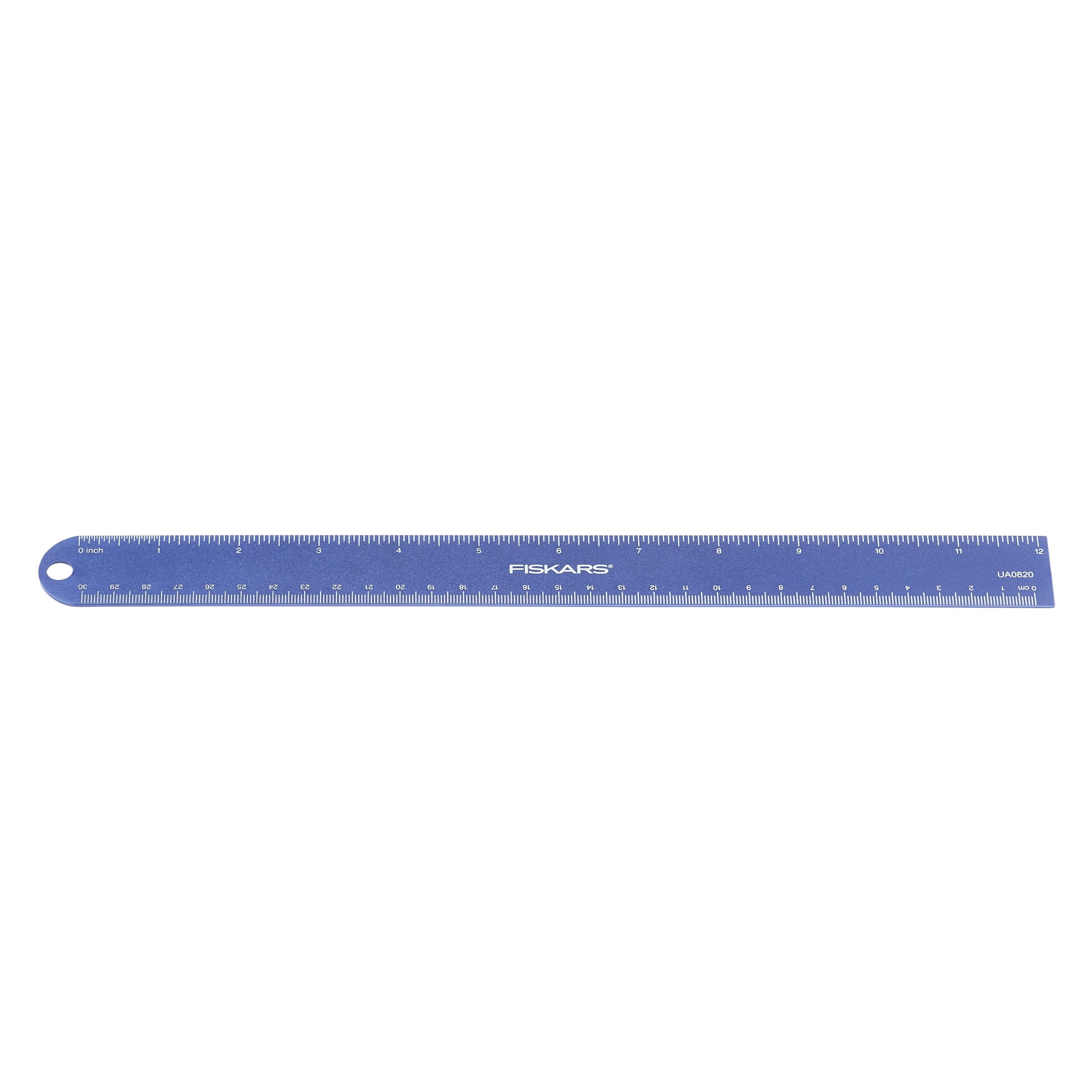 Fiskars Metal Ruler for Measuring, 12" Ruler, School Supplies, Metallic Blue