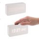 thumbnail image 4 of Reloj despertador LED de madera - Reloj digital con apariencia de madera - Reloj despertador matutino táctil con función de fecha, hora y temperatura - Rectángulo blanco y LED blanco oso de fresa Electrónica, 4 of 5