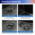 thumbnail image 4 of Rainlex 33"x22"x10",Drop-in Single Bowl Stainless Steel Kitchen Sink, Include 3 Accessories, 4 of 4