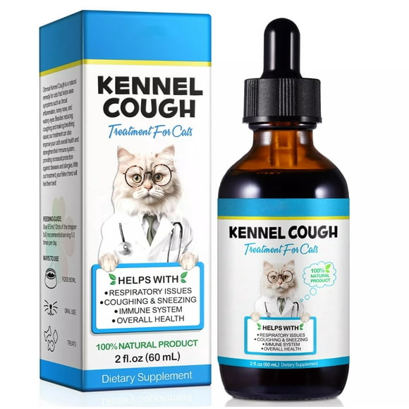 Kennel Cough Treatment & Natural Infection Medicine for Cats Allergy Relief & Immune Support 60ml Herbal Supplement