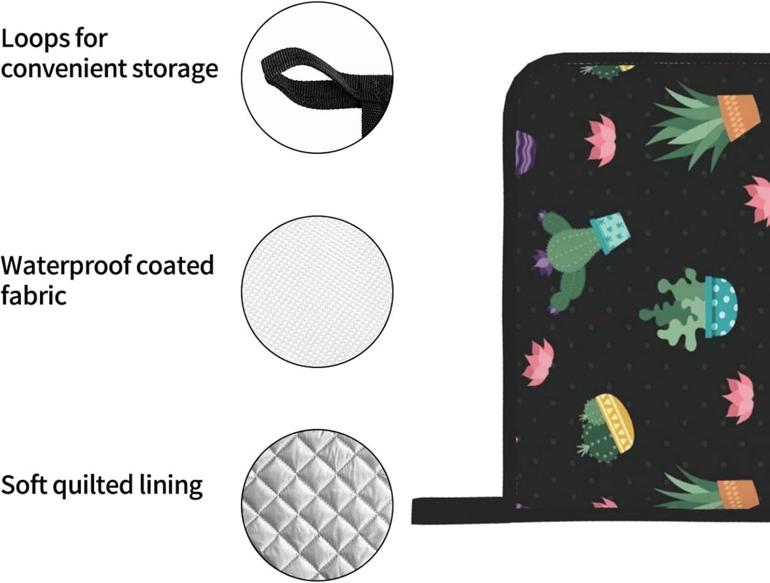 Cactus.. Oven Mitts and Pot Holders Sets for Kitchen 4 Pcs 7"X11" Heat Resistant Baking Cooking