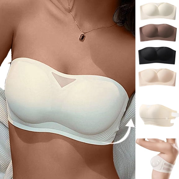 YHAJDS Women Large Size Bras,Bras For Women No Underwire Seamless Everyday Bras Bandeau With Removable Straps Breathable Ladies Underwear
