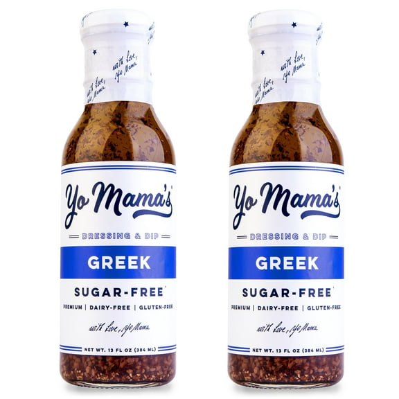 Yo Mama's Foods Low Carb Gourmet Greek Dressing and Dip - Pack of (2) - Low Carb, No Sugar, Low Sodium, and Gluten-Free