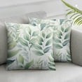 thumbnail image 3 of PHYHOO Spring Sage Green Pillow Covers Set of 2,Watercolor Eucalyptus Floral Throw Pillows Case, Leaves Print Decorative Square Cushion Covers Outdoor Leaf Decor for Home Sofa Bed 12x12in, 3 of 7
