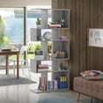 thumbnail image 3 of Gymax 5 Cubes Ladder Shelf Freestanding Corner Bookshelf Display Rack Bookcase Gray, 3 of 10