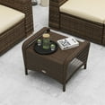 thumbnail image 3 of Topcobe Set of 2 Outdoor Patio PE Wicker Ottomans with Removable Cushions, Outdoor Patio Furniture for Garden Backyard Pool Deck-Beige, 3 of 10