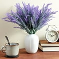 thumbnail image 4 of Juvale Artificial Lavender Flower Stems - Weather Resistant Artificial Flowers for Outdoors - Realistic Blooms for Wedding Centerpiece - Flexible Stems for Door Wreaths - Pack of 12, 14" H, 4 of 10