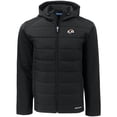 thumbnail image 2 of Men's Cutter & Buck Black Los Angeles Rams  Evoke PrimaLoft Hybrid Eco Softshell Recycled Full-Zip Hooded Jacket, 2 of 3