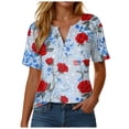 thumbnail image 2 of UngA Women's 250th Anniversary USA of Freedom Shirts American Flag Graphic T-Shirts for Women (Light Blue,S), 2 of 4