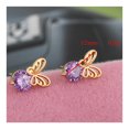 thumbnail image 3 of 18K Gold Galvanized Austrian Zircon Ear Studs   red, 3 of 4