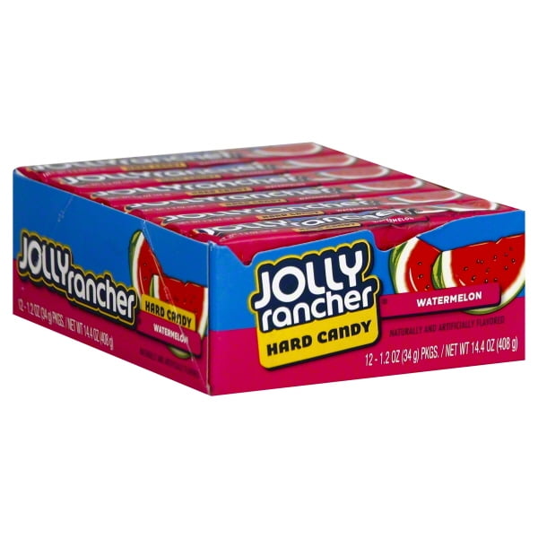 Z/JOLLY RANCHER Hard Candy in Watermelon Flavor, 1.2 oz, 12 Count