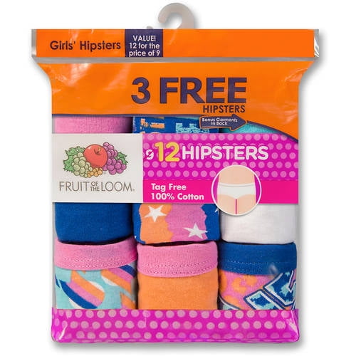 Confezione Da 3 Slip Hipster Fruit Of The Loom Per Ragazze: Cotone Eversoft Morbido
