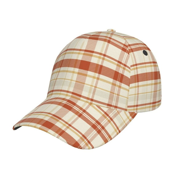 Kdxio Unisex Minimalist plaid Pattern Baseball Cap Unisex Washed Classic Adjustable Hat