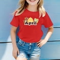 thumbnail image 2 of TZEWGL T-Shirts For Infnat Short Sleeve Crew Neck Monthly Word Prints Clothes For Toddlers size 6-7T, 2 of 4