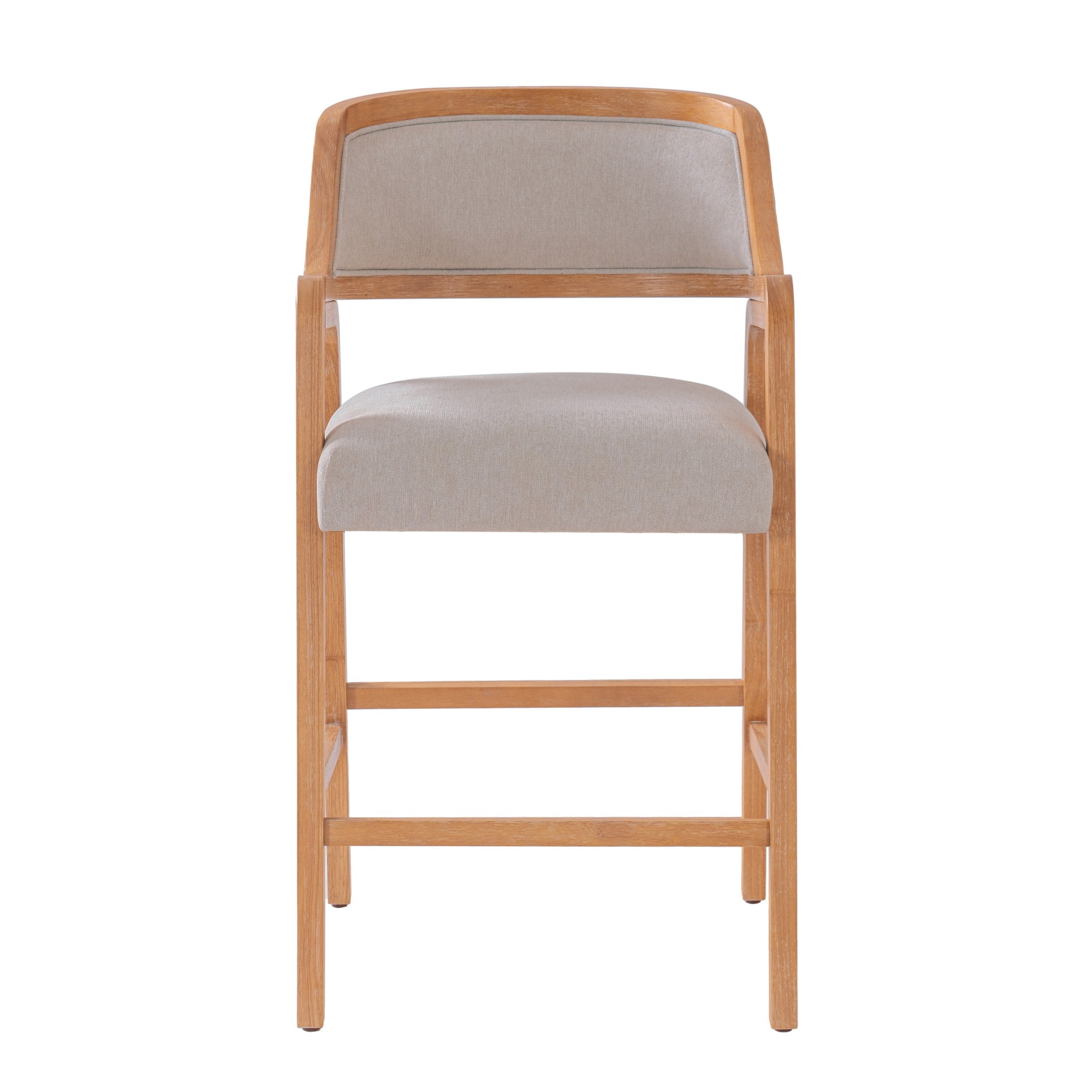 Christopher Knight Home Modern Upholstered Counter Stools, Rubberwood Frame, Natural, Set of 2