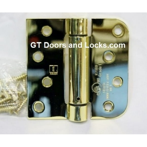 Hager Hinges 1754 5/8" Radius x Square Corner US3 Polished Brass 4" x 4" 426r r7189 4" x 4" 426r r7189