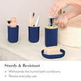thumbnail image 5 of CERBIOR 7 PCS Bamboo Bathroom Accessories Sets with Trash Can, Soap Dispenser, Soap Dish, Toothbrush Holder, Toothbrush Cup, Toilet Brush and Qtip Holders,Navy Blue, 5 of 11