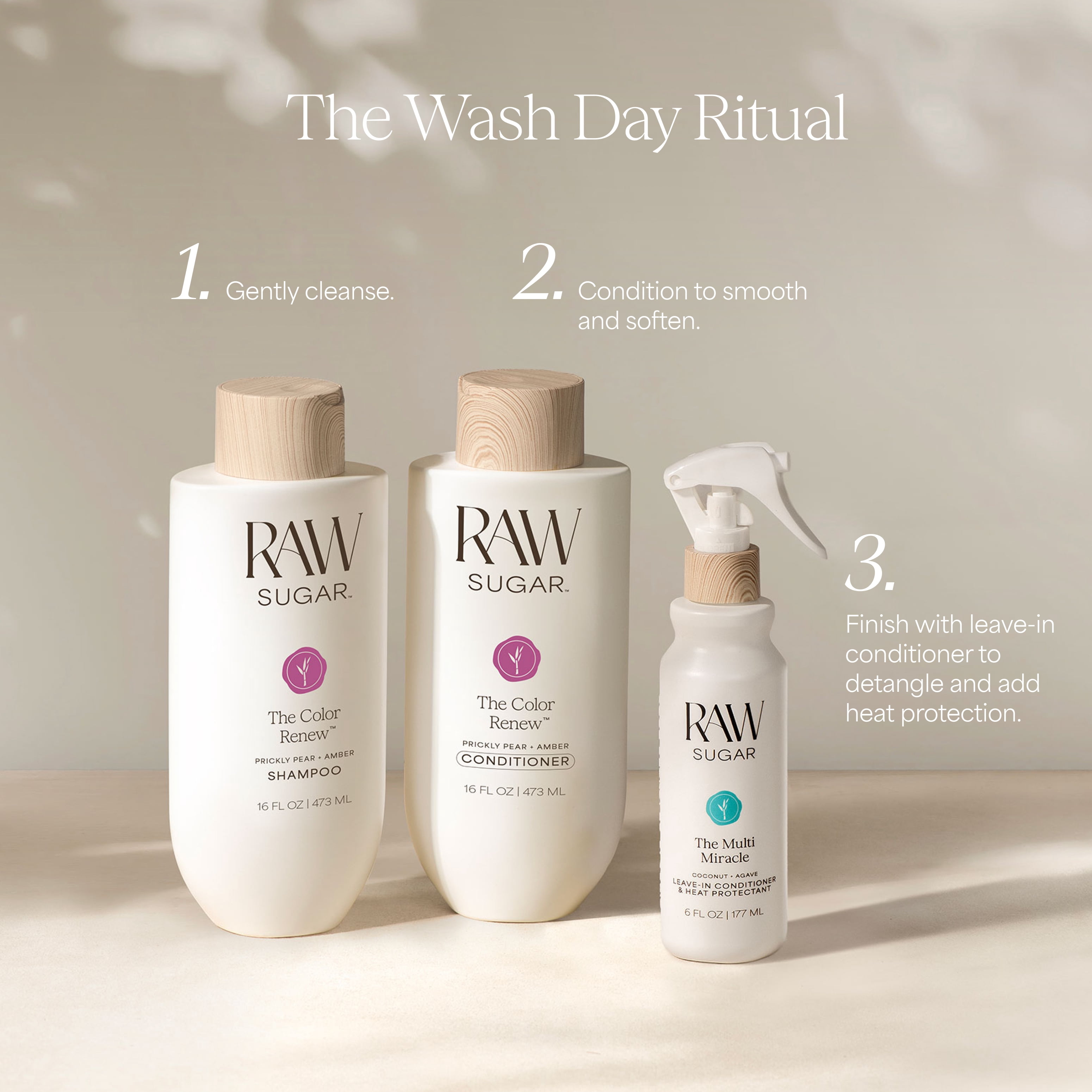 Raw Sugar The Color Renew Shampoo, Prickly Pear + Amber, 16 fl oz