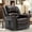 Dark Brown, variant on OUINCH Bronze Suede-Like Fabric Swivel Glider Rocker Recliners with Massage and Heat, Grey