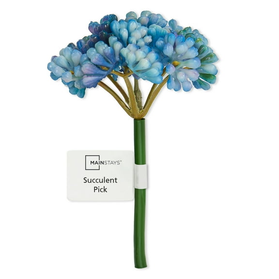 Mainstays Artificial Succulent Pick 3 inch x 4.5 inch Blue Sedum