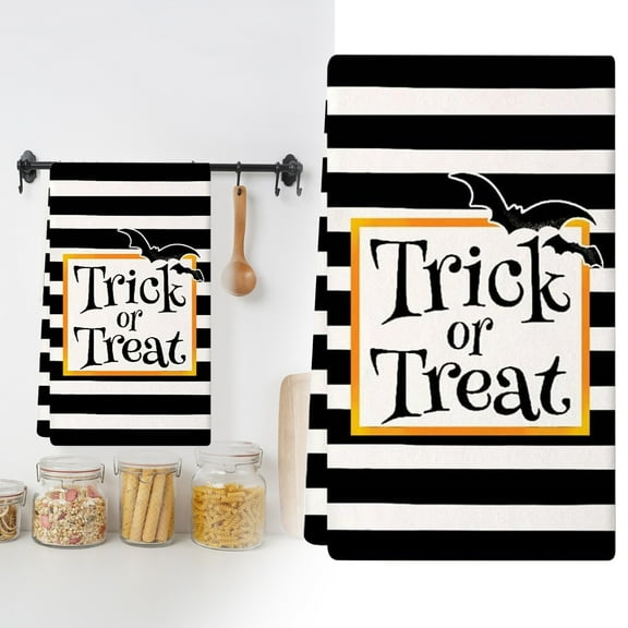 Halloween Kitchen Towel 16 x 24 Inch Black White Ghost Dishcloth Scary Hand Drying Tea Towel for Halloween Baking Cooking Home Kitchen Decor Housewarming Gift