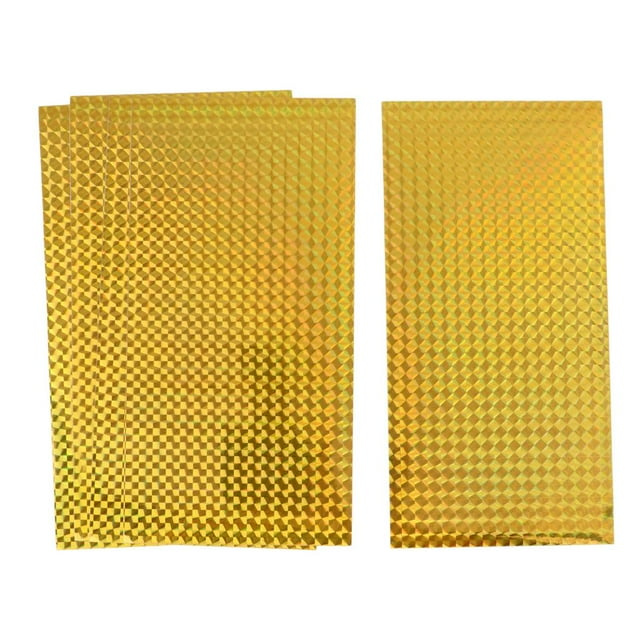 Almencla 5 Pcs Bright Fishing Lure Tape Sticker Holographic Adhesive Film DIY Gold