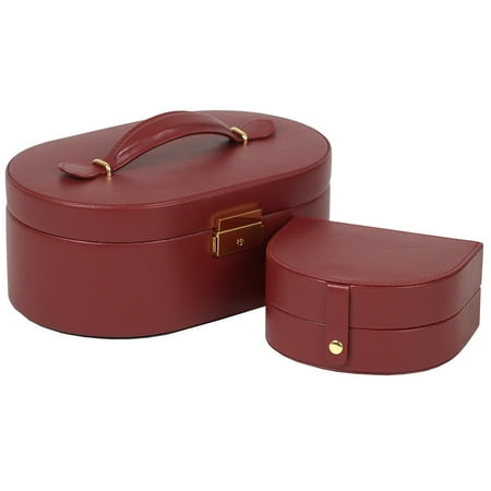 WOLF 280504 Heritage Collection Oval Jewelry Box Red