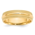 thumbnail image 5 of 10K Yellow Gold 6mm Double Milgrain Comfort Fit Band Ring Size 10.5, 5 of 7
