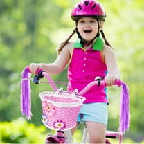 RENACLIPY Front Handlebar Kid's Bike Basket Pink Plastic Detachable for Cycling