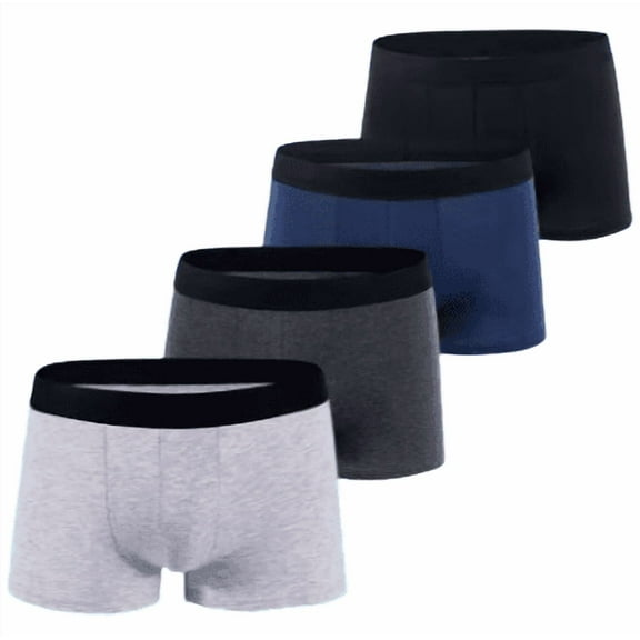 Men's Cotton Spandex Boxer Briefs, Assorted, 4-Pack - XXLarge