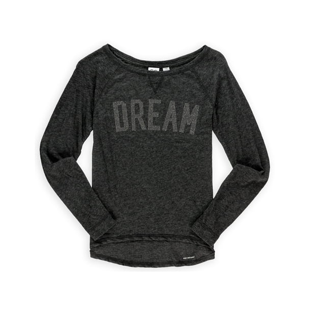 Aeropostale - Camiseta con adornos de ensueño para mujer, color negro, talla mediana Aeropostale Camiseta adornada