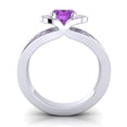 thumbnail image 4 of 2.35 Ct Oval Cut Amethyst Gemstone Luxurious Wedding Ring for her Solid 18K White Gold Size 8 by Diamond-Capitals, 4 of 8