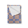 thumbnail image 2 of Boho Soft Flannel Fleece Throw Blanket, Moroccan Stars with Warm Colored Diagonal Stripes Ornate Culture Pattern, Cozy Plush for Indoor and Outdoor Use, 50" x 70", Multicolor, by Ambesonne, 2 of 5