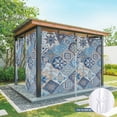 thumbnail image 6 of Outdoor Curtains for Patio Waterproof, Blue Boho Geometric Outdoor Privacy Panels Grommet, Ethnic Aztec Abstract Traditional Art Blackout Outside Curtains for Porch/Cabana 54"x95", 1 Panel, 6 of 8