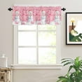 thumbnail image 2 of Christmas Pink Snowman Valances for Windows Xmas Balls Snowflake Rod Pocket Curtain Valance Window Treatment Short Curtains for Kitchen Living Room, 60"x14", 2 of 5