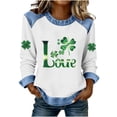 thumbnail image 3 of TaTaai Women's St Patrick's Day Long Sleeve Round Neck Color Block Shirt, Fashion Casual Style, Soft Fabric for Holiday Daily Outings Gift, 3 of 5