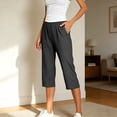thumbnail image 2 of Gunia Casual Capri Pants For Women Capri Jeans For Stretch Casual Elastic Waist Wide Straight Leg Plus Size Pull On Denim Capris Loose Pants Summer Pants, 2 of 5