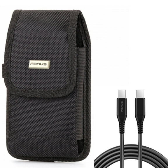 Case Belt Clip   10ft Long USB-C Cable for Motorola One 5G Ace Phone - Swivel Holster Rugged Cover and PD Fast Charger Cord Power Wire (Type-C to Type-C) Combo for Motorola One 5G Ace (2021)