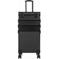 thumbnail image 5 of 4 in1 Aluminum Rolling Makeup Train Case, Cosmetic Lockable Trolley with Mirror of LED Lighted 3 Color Salon Barber Case Traveling Cart Trunk with Storage box for Freelance Makeup Artist, 5 of 9