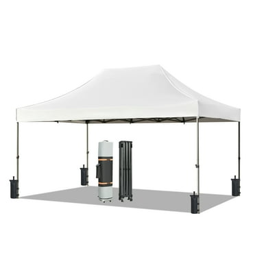 10x15 Pop Up Canopy Tent, Heavy Duty Party Tent with 4 Sidewalls UV Waterproof Protection, 3 Height Adjustable Outdoor Canopy Tent for Weddings, Events, and Backyard Gatherings, White 56018