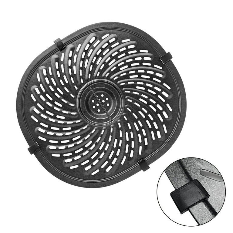 Relax Love Air Fryer Crisper Plate Stainless Steel Nonstick Air Fryer Grill Plate Reusable Dishwasher Safe Air Fryer Replacement Parts with Rubber