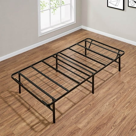 Mainstays 14" High Profile Foldable Steel Bed Frame, Powder-coated Steel, Twin