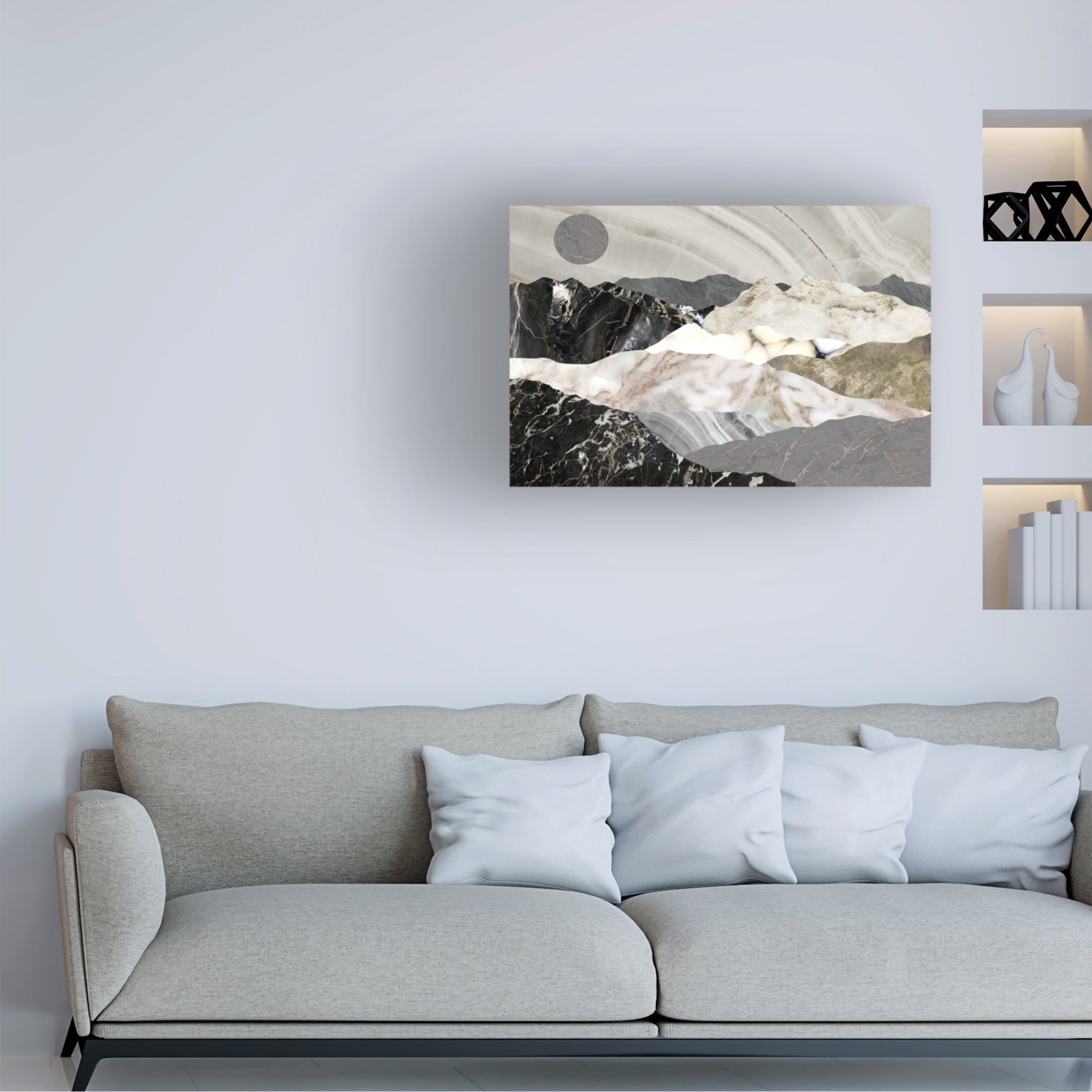 Canvas Wall Art - Sasha 'Marble Mountains' Wall Art for Living Room, Bedroom, or Office Décor by Trademark Fine Art - 47 x 30 Inches