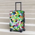 thumbnail image 2 of Lsque Colorful Tie Dye Stained Glass Printed Luggage Cover, Travel Luggage Protector,Scratch and Dirt Resistant, Fits 18-32 Inch Luggage - Small, 2 of 9