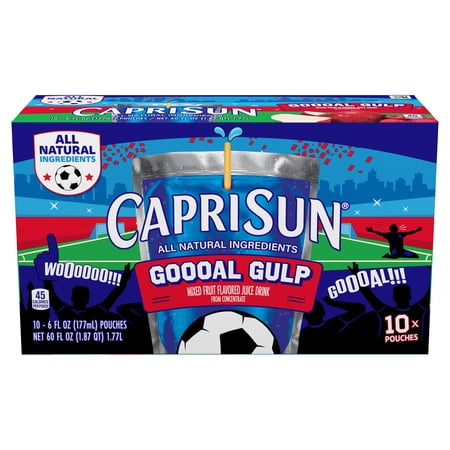Capri Sun Goooal Gulp Juice Drink Blend Juice Boxes, 10 ct Box, 6 fl oz Pouches