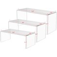 thumbnail image 2 of GHSDFBB Acrylic Display Risers, Clear Product Stand, Jewelry Display Riser,Shelf Showcase Fixtures For Collectibles Display (3 Sizes L (2Sets)), 2 of 7