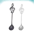 thumbnail image 6 of 2 Pcs Stainless Steel Coffee Spoons Musical Note Pattern Stirring Spoon Dessert Scoop Tableware for Kitchen Party Bar(Original Color + Black), 6 of 8