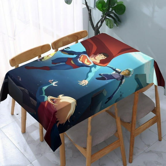 My Adventures with Superman square tablecloth has an iconic print, fits most tables, and is easy to care for.55" x 71"（140*180cm）