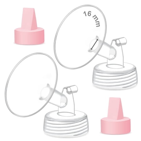 Maymom Pump Parts Compatible with Spectra Ameda Luna Pumps, Spectra Synergy Gold; Inc 16 mm Wide Mouth Flange Pink Duckbill Valve; Not Original Spectra Replacement Pump Parts