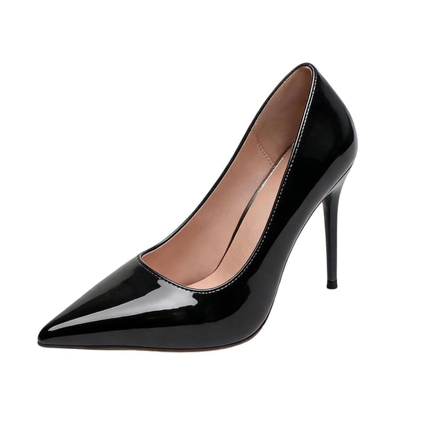 Heels Cushions for High Heels Patent Leather Pointed Toe Pumps 4 Inch Heel Womens High Heels